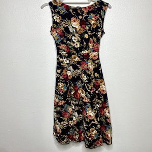 Acevog Sleeveless Dark Floral Dress